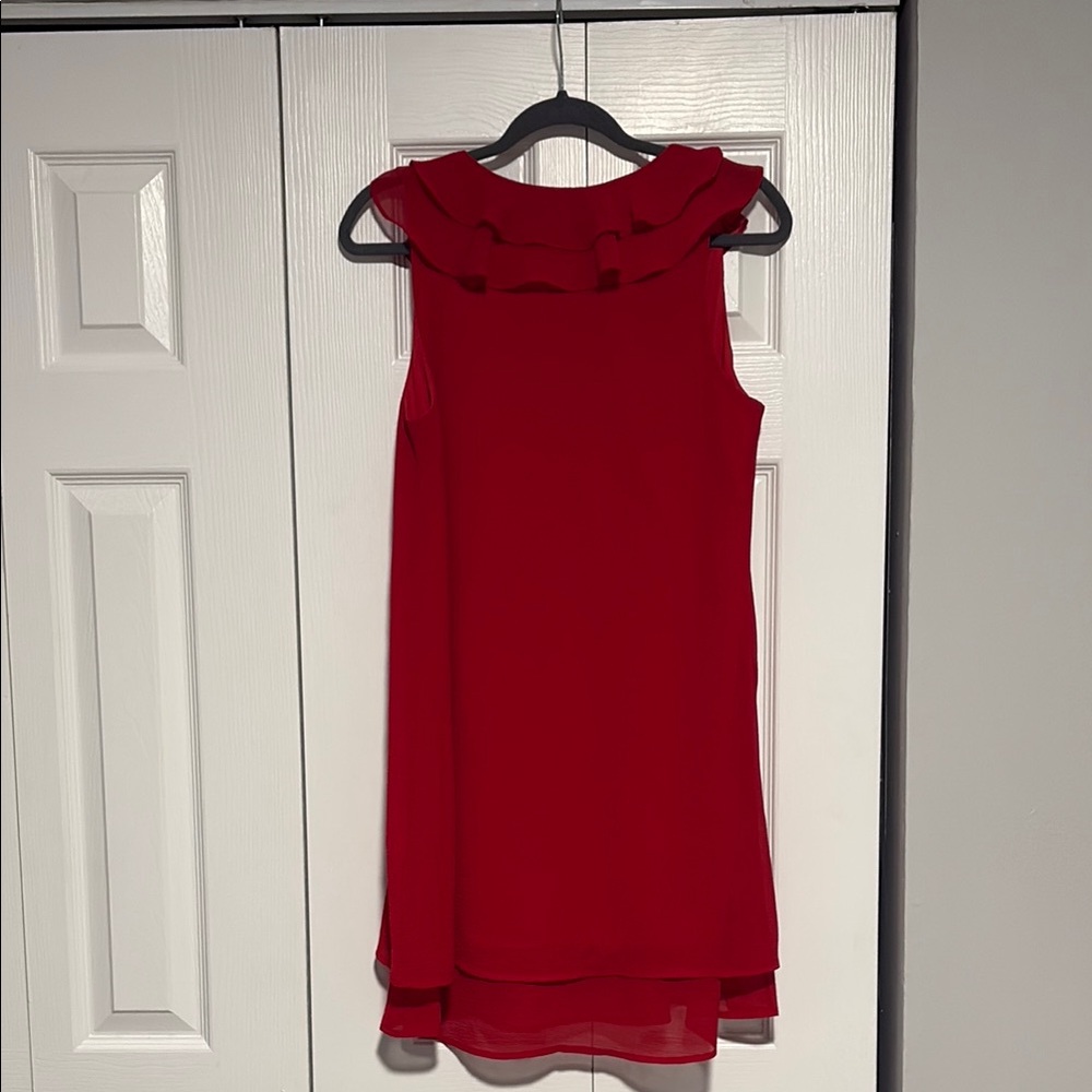 Red Ruffle Mini Dress - Picture 3 of 3